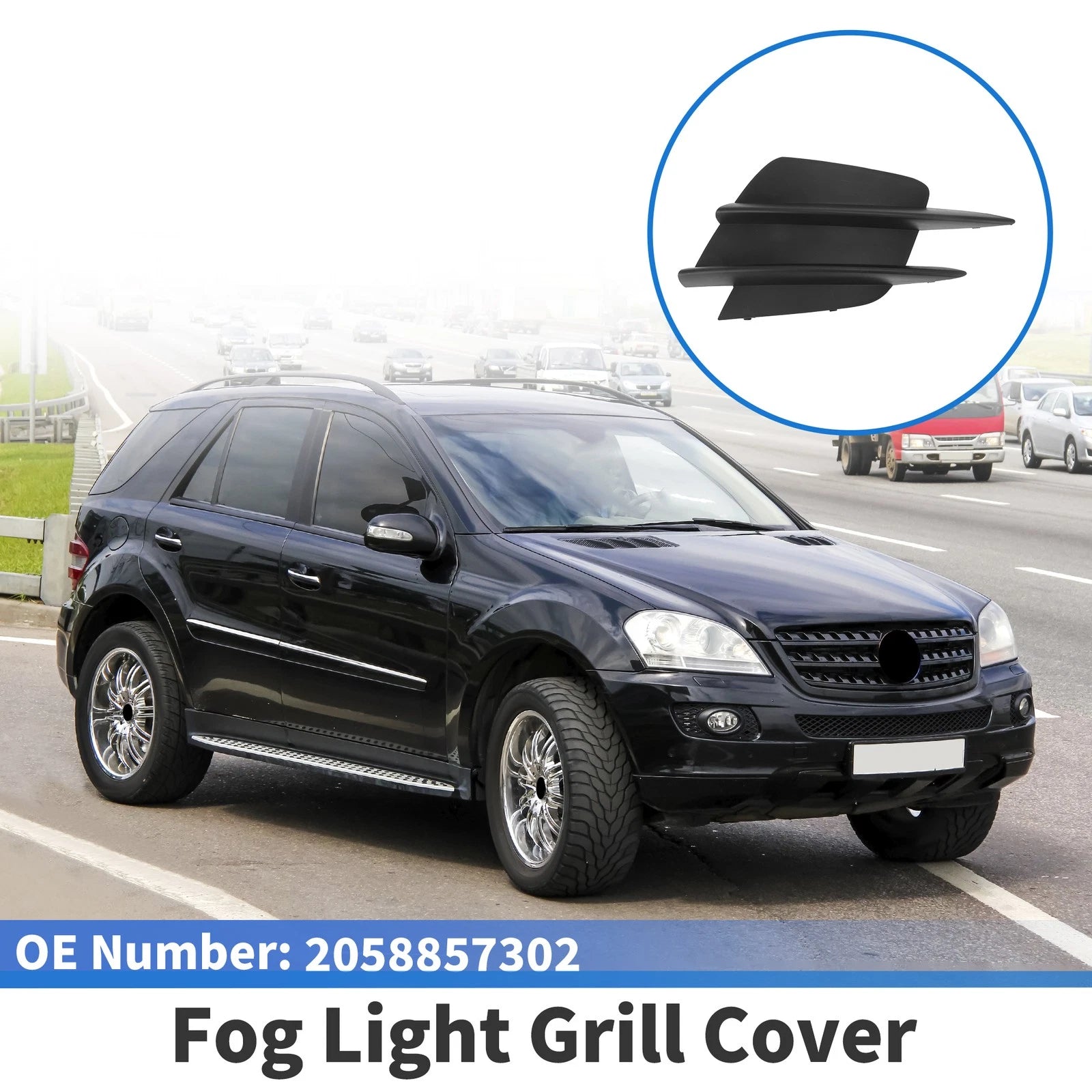 Front Right Fog Light Grill Replacement for Mercedes-Benz C-Class W205 (2014–2021)
