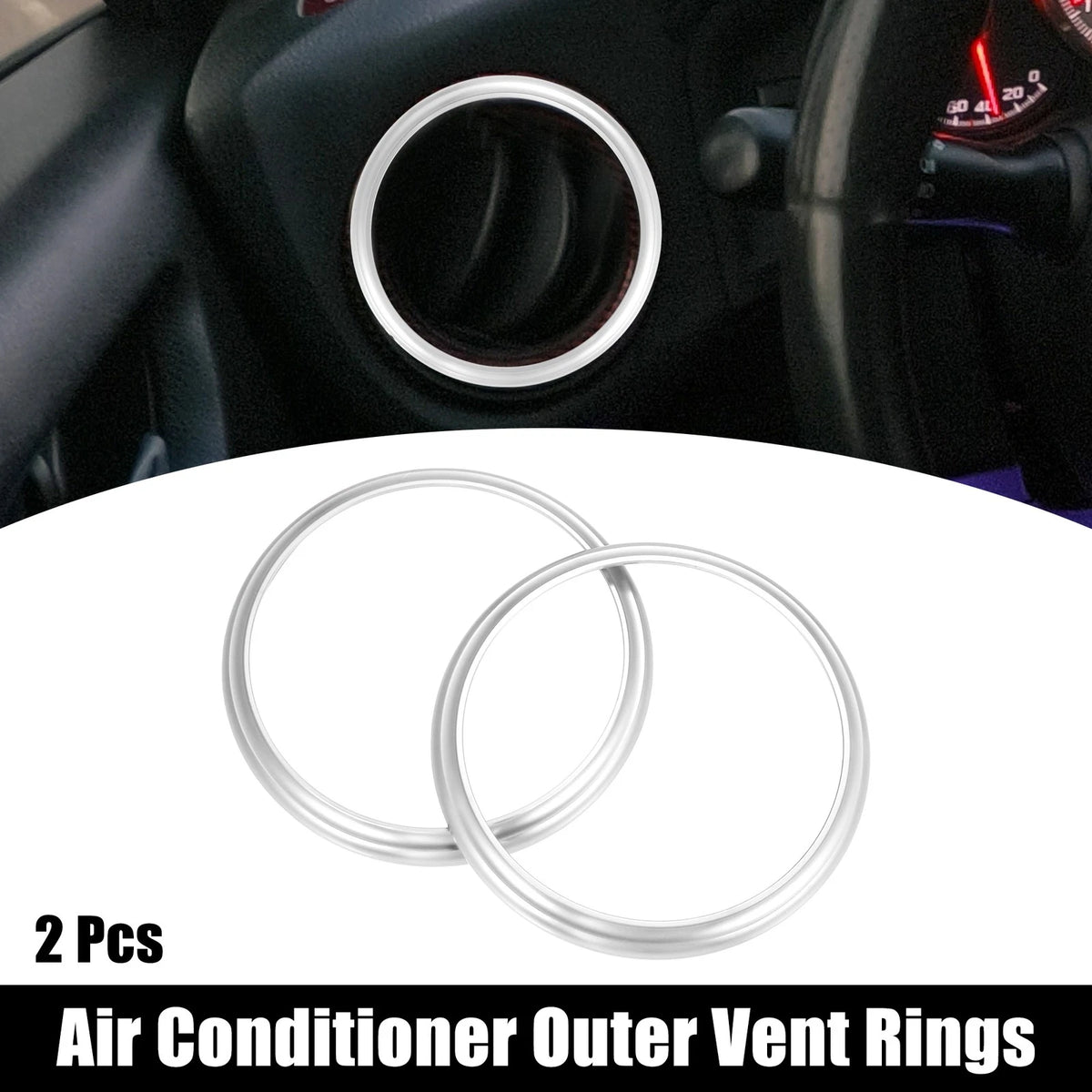 2 Pcs Air Conditioning Outer Vent Ring Trim for Toyota Subaru Silver Tone (2005–2018)