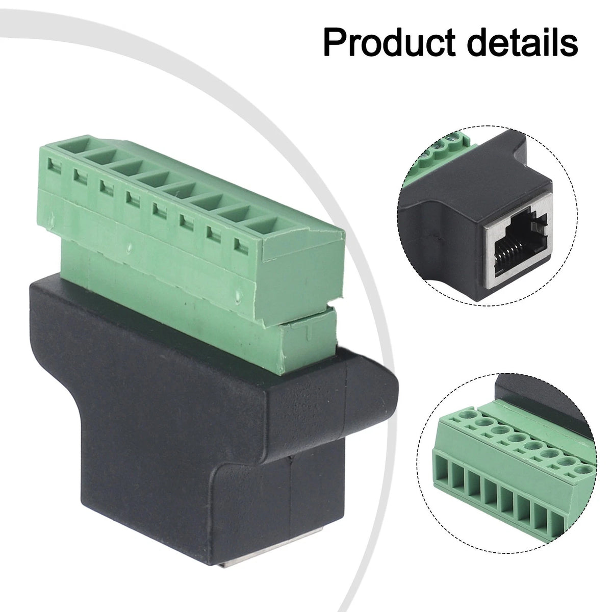 8 Pin RJ45 Green Screw Adapter with Screwdriver for Easy Installation
