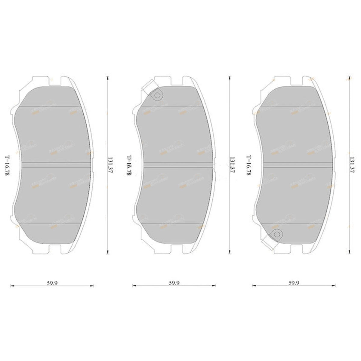 Set of 4 Bosch Front Disc Brake Pads for Kia Magentis (2006–2009)