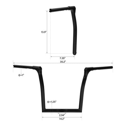 14" Fused Bar Handlebar for Harley Road Glide (2015–2023)