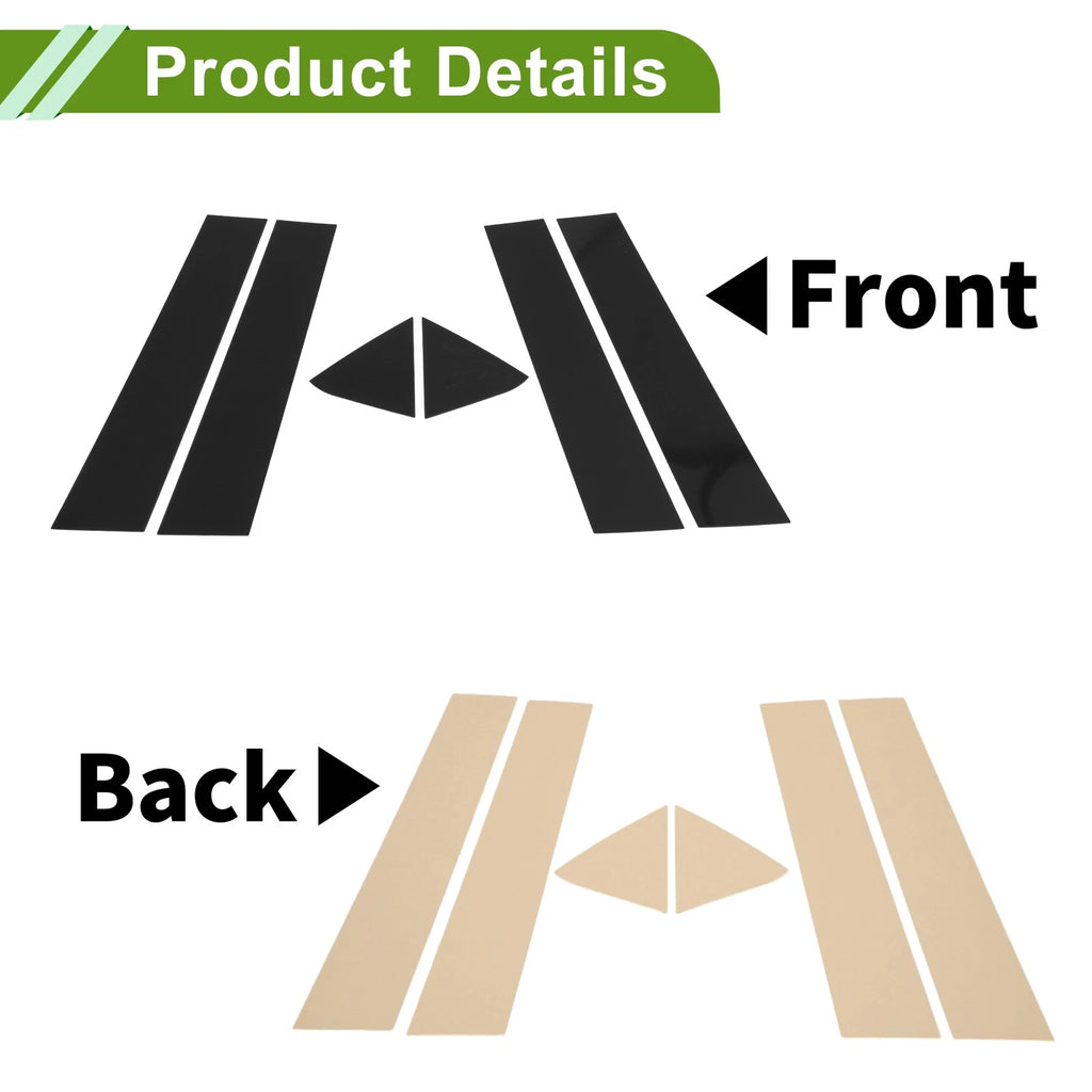 6 Pcs Pillar Window Trim Replacement for Dodge Charger (2006–2010) Black