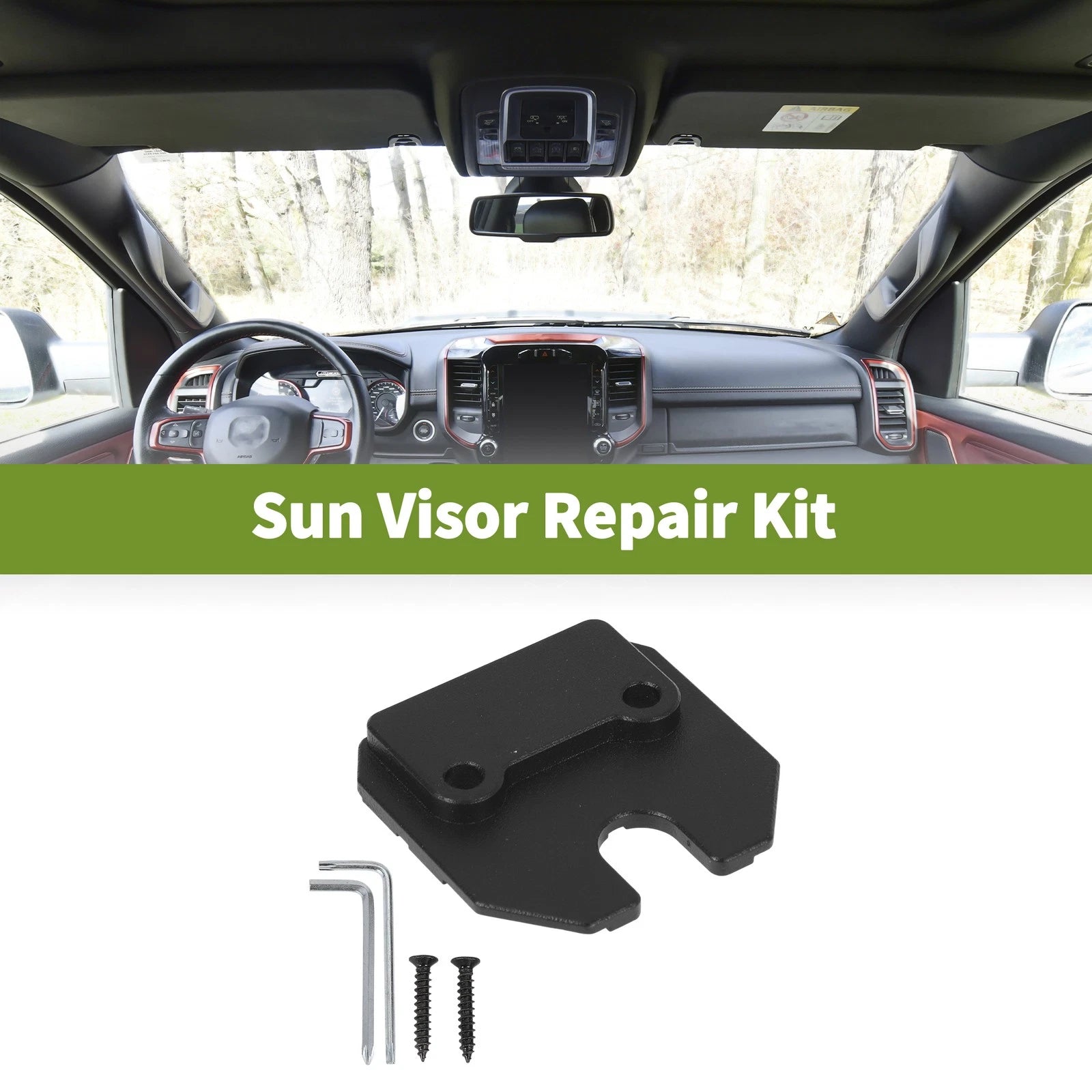 Sun Visor Repair Kit Replacement for Dodge Ram 1500 (2019–2023) Aluminum