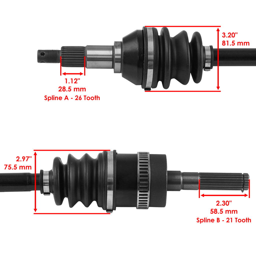 Caltric Front Right CV Axle Replacement for Can-Am Outlander 650 (2019–2019)