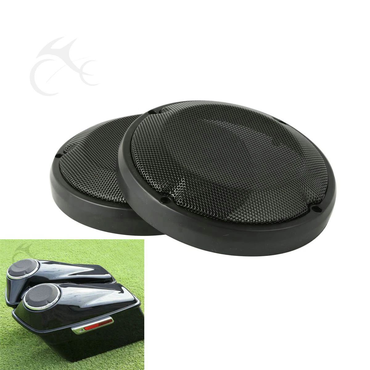 6.5" Saddlebag Lid Speaker Grills for Harley Touring Road Glide (1983–2024)