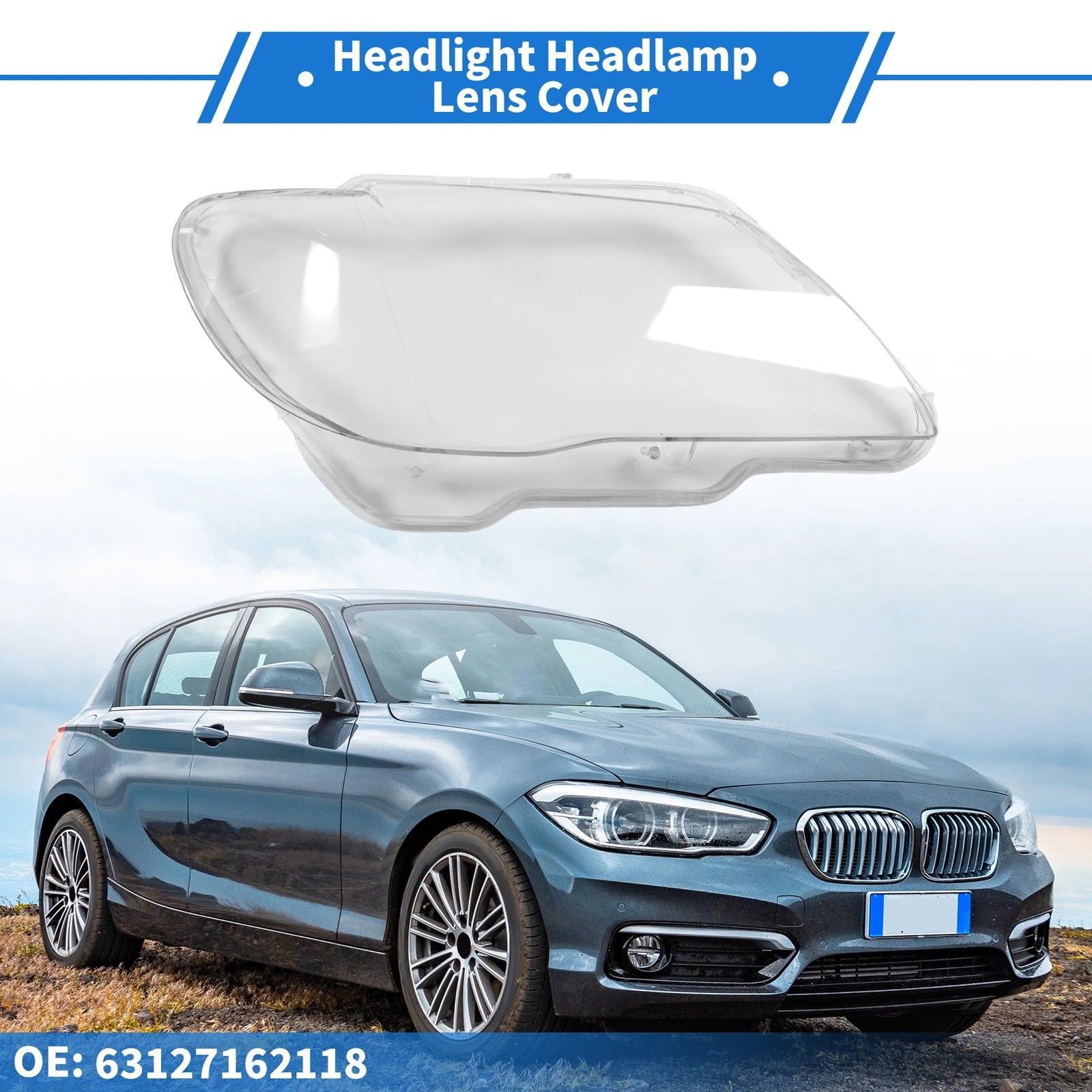 Headlight Lens Cover Front Right Replacement for BMW 7 Series E65 (2002–2008)