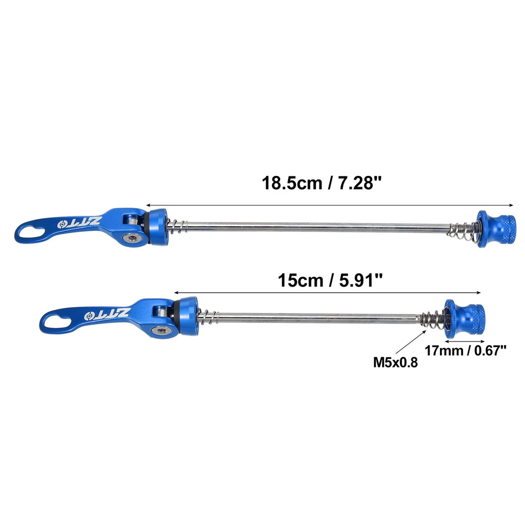 Bicycle MTB Quick Release Axle Set Front Rear for 150mm 190mm Blue (Pair)