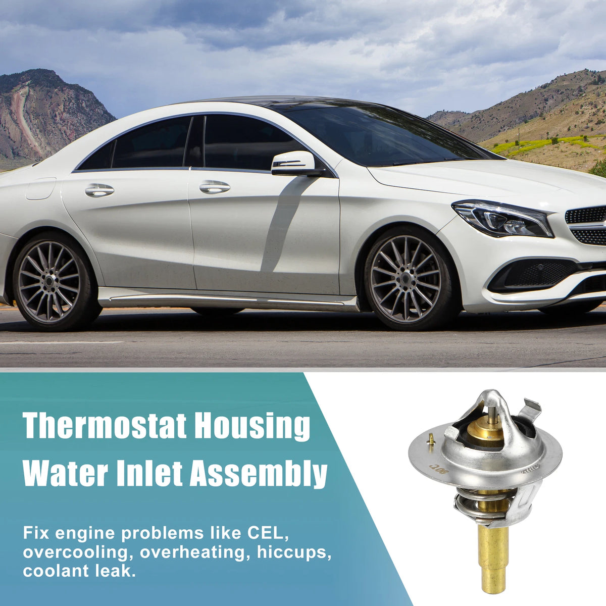 Engine Coolant Thermostat for Mercedes-Benz C230 (2003–2005) 2712000015
