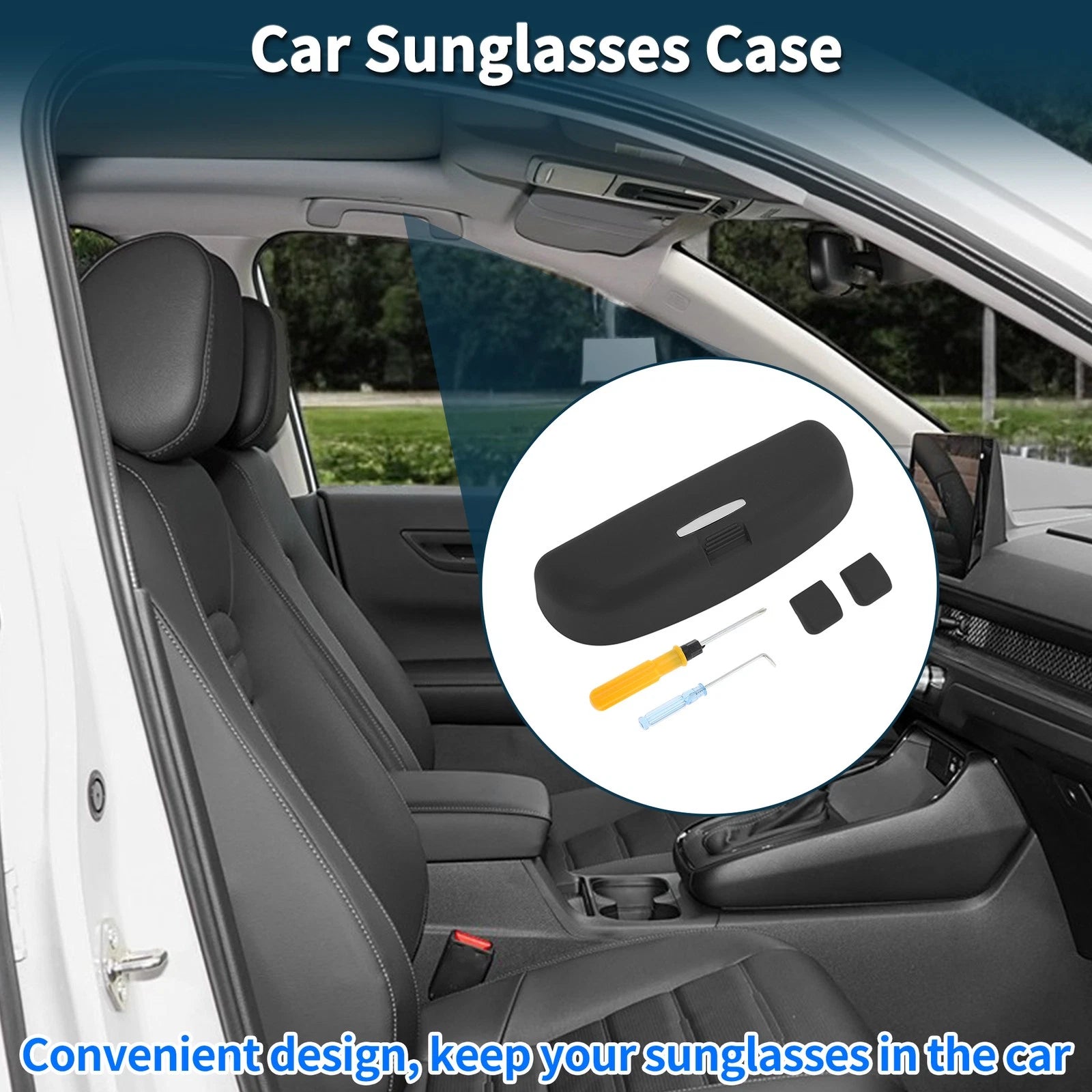 Car Sunglasses Case for Mitsubishi Outlander Eyeglasses Holder Storage Box