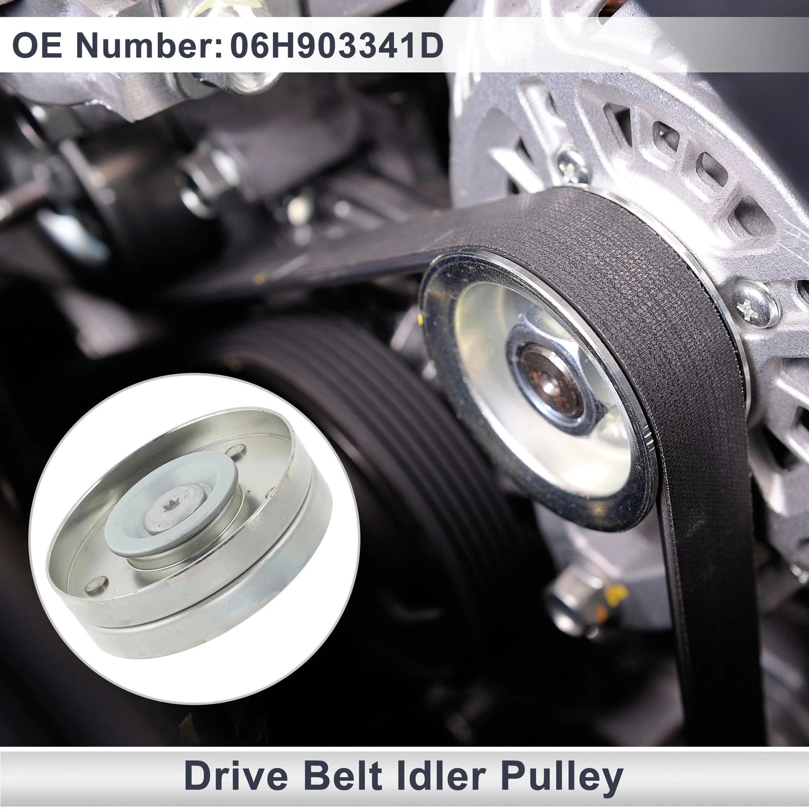 Drive Belt Idler Pulley for Audi A4 (2007–2017) Replacement Black 1 Piece