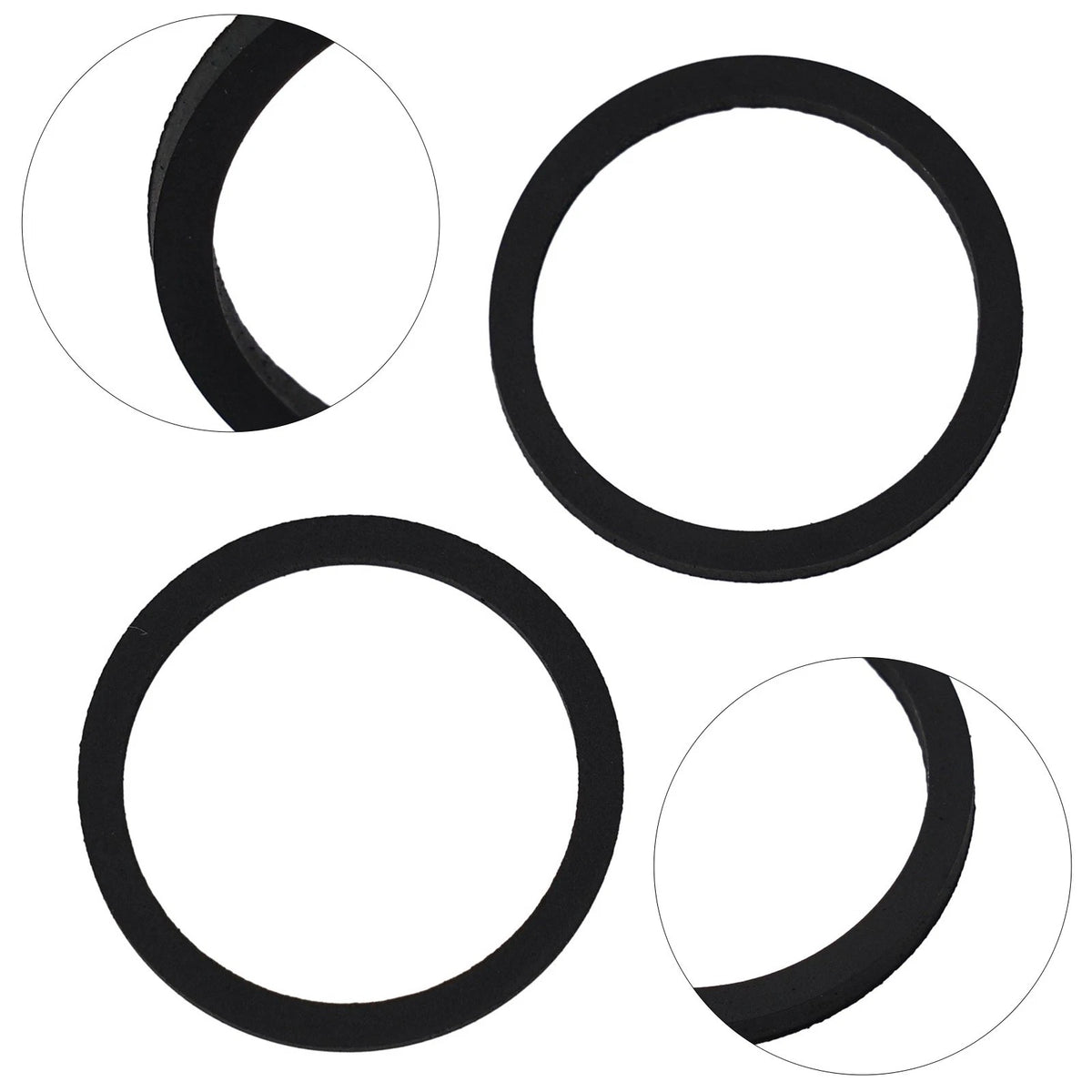 2X Sealing Ring for Hydraulic Brake Bike - Black, Wear Resistant