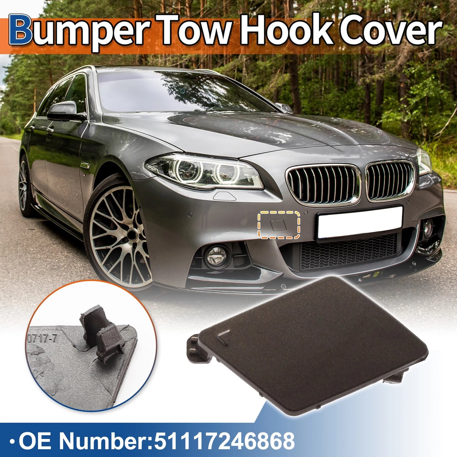 Front Right Tow Hook Cover Replacement for BMW 3 Series (2014–2020)