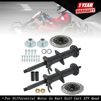 5" Wheels Rear Axle Kit with 3 Stud Hub for Go Kart Golf Cart ATV