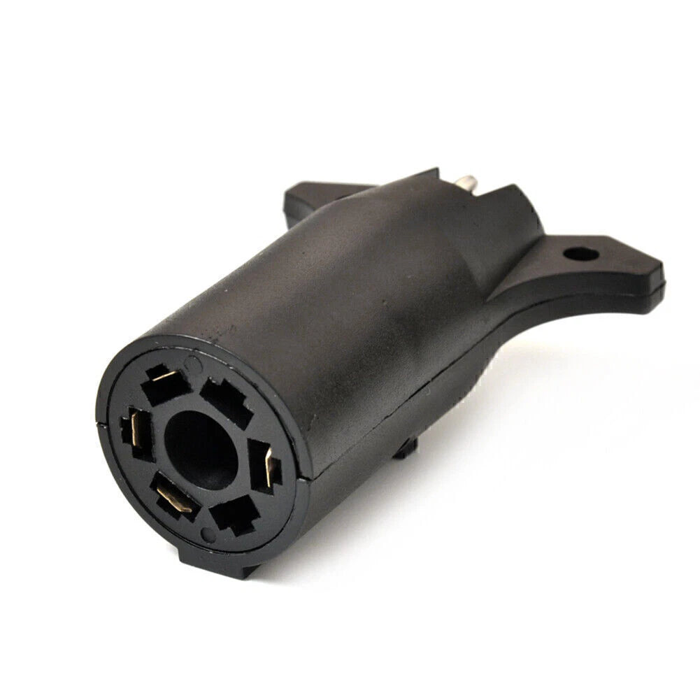 7 Way Round to 4 Pin Flat Trailer Light Adapter Plug Connector