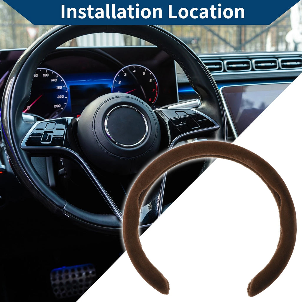 Steering Wheel Cover for ABS Car (14.96") - Brown
