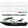 White Alpha-Numeric Registration Stickers Decals for Boat