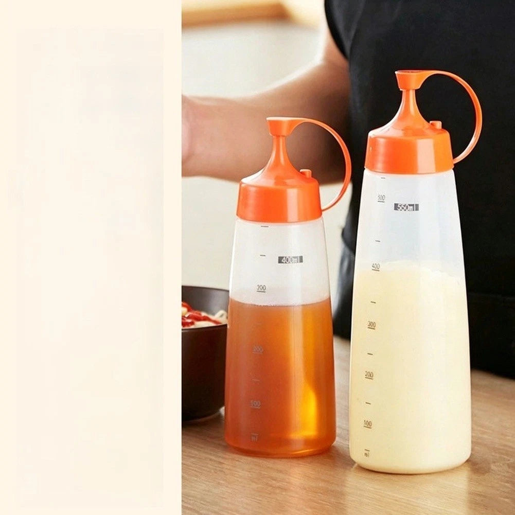 2X Squeeze Bottles for Condiments 300/550ml with Nozzle