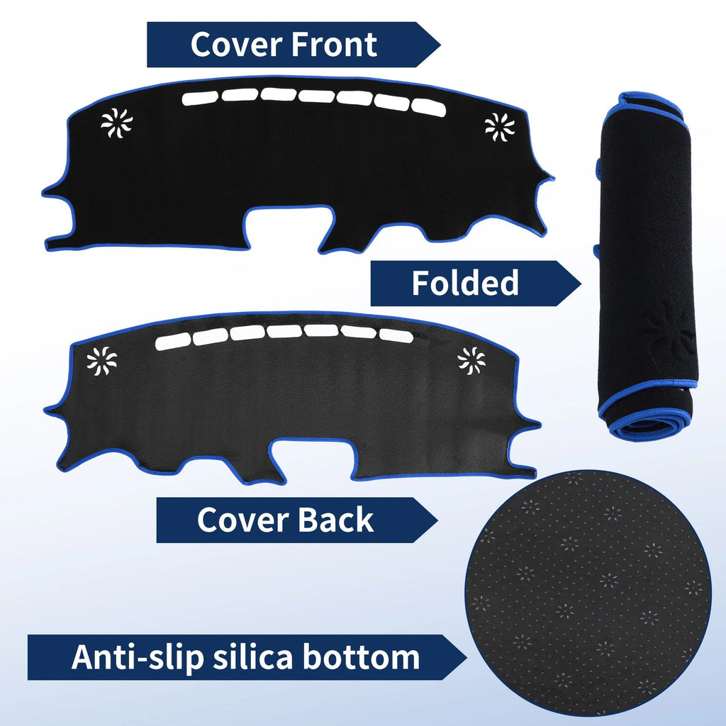 Dash Cover for Mazda Demio DJ Series (2014–2019) Polyester Black Blue Edge Set