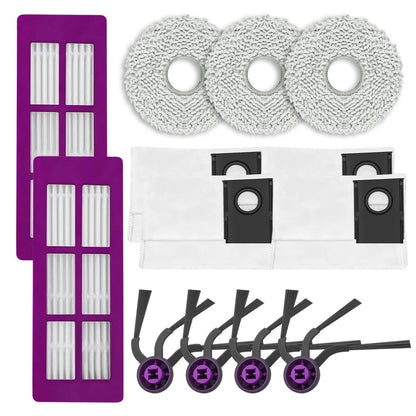 Replacement Filter Mop Cloth Dust Bags Side Brushes for Eureka J15 Max