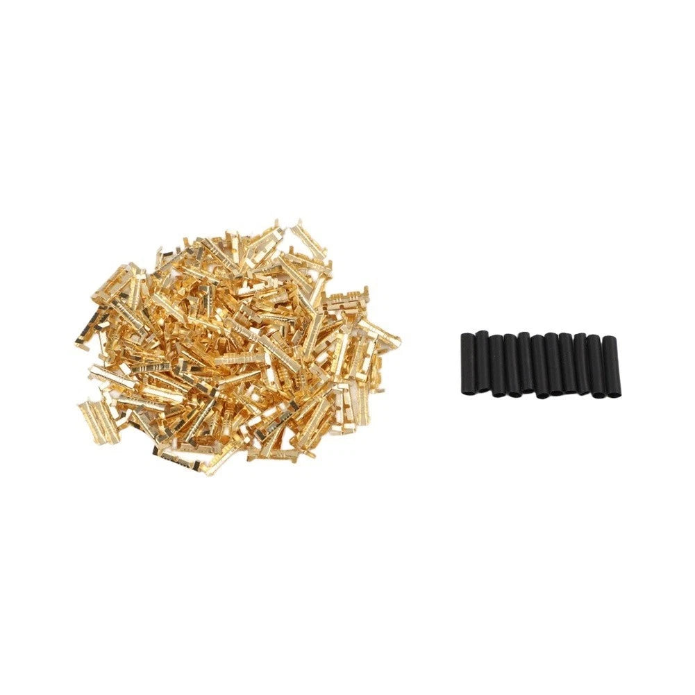200pcs Brass Crimp Terminal Connectors for Switch Wiring (0.5mm to 1.5mm)