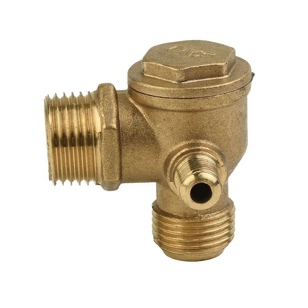 90 Degree 3 Port Brass Check Valve for Air Compressor (Threaded)