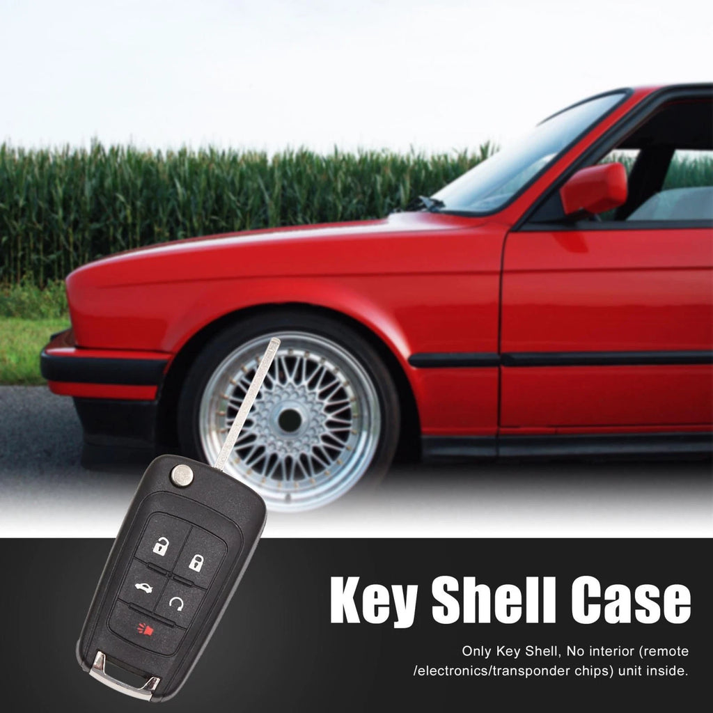 Replacement Key Fob Shell Case for Chevrolet Camaro 5 Button Black (2010–2015)