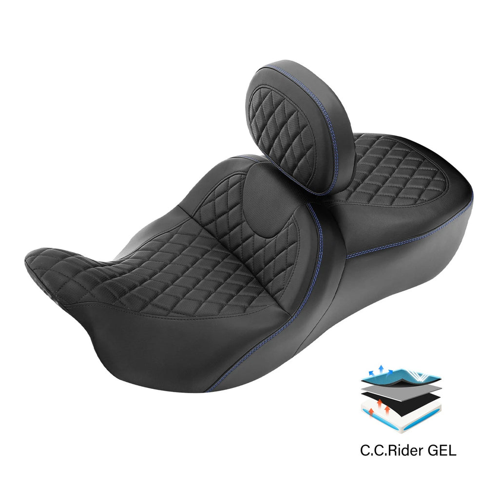 Gel Seat Backrest Pad for Harley Touring (2009–2023)