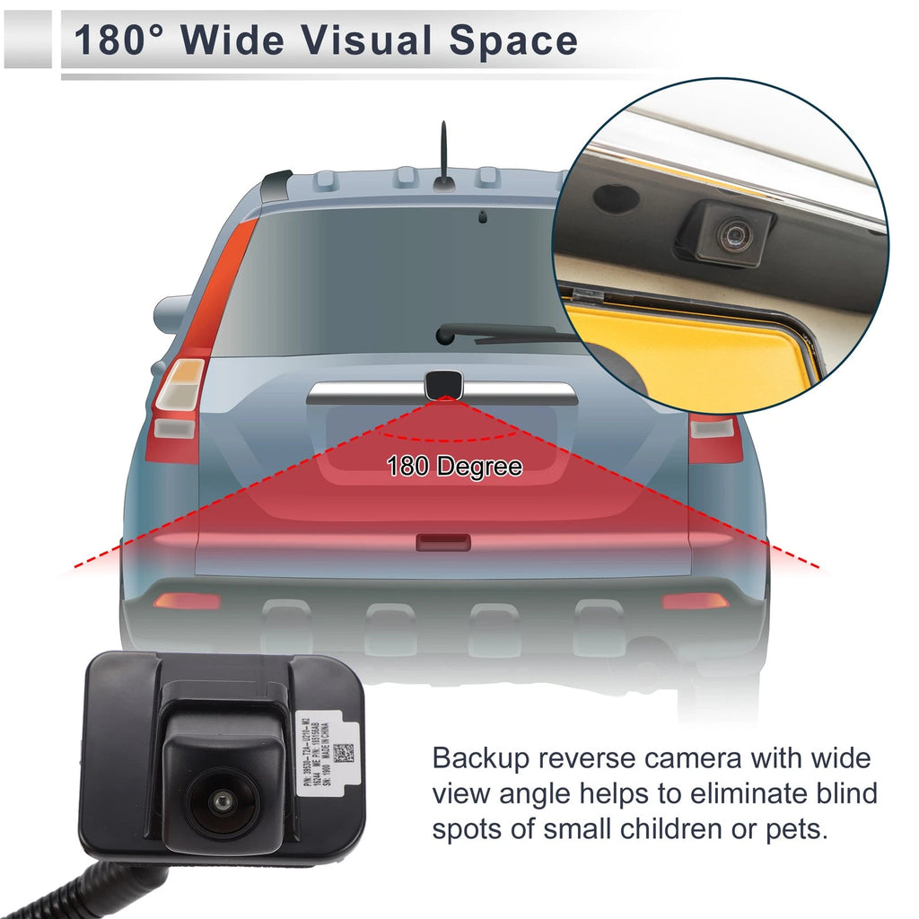 Rear View Backup Camera 120-180 Degree Replacement for Honda Accord EX-L (2018–2024)