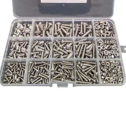 500PCS Hex Socket Head Bolts Screws Nut Assorted Kit for Automotive Use