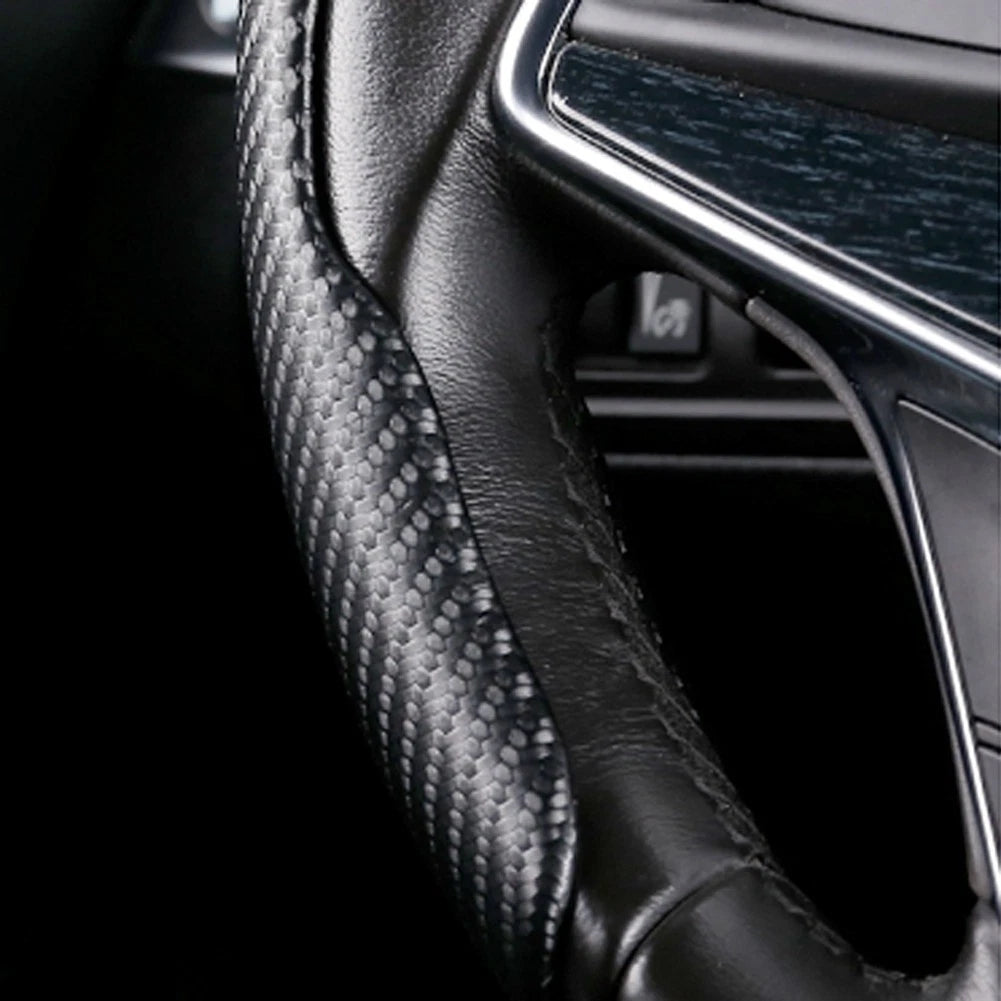 Carbon Fiber Look Steering Wheel Cover for