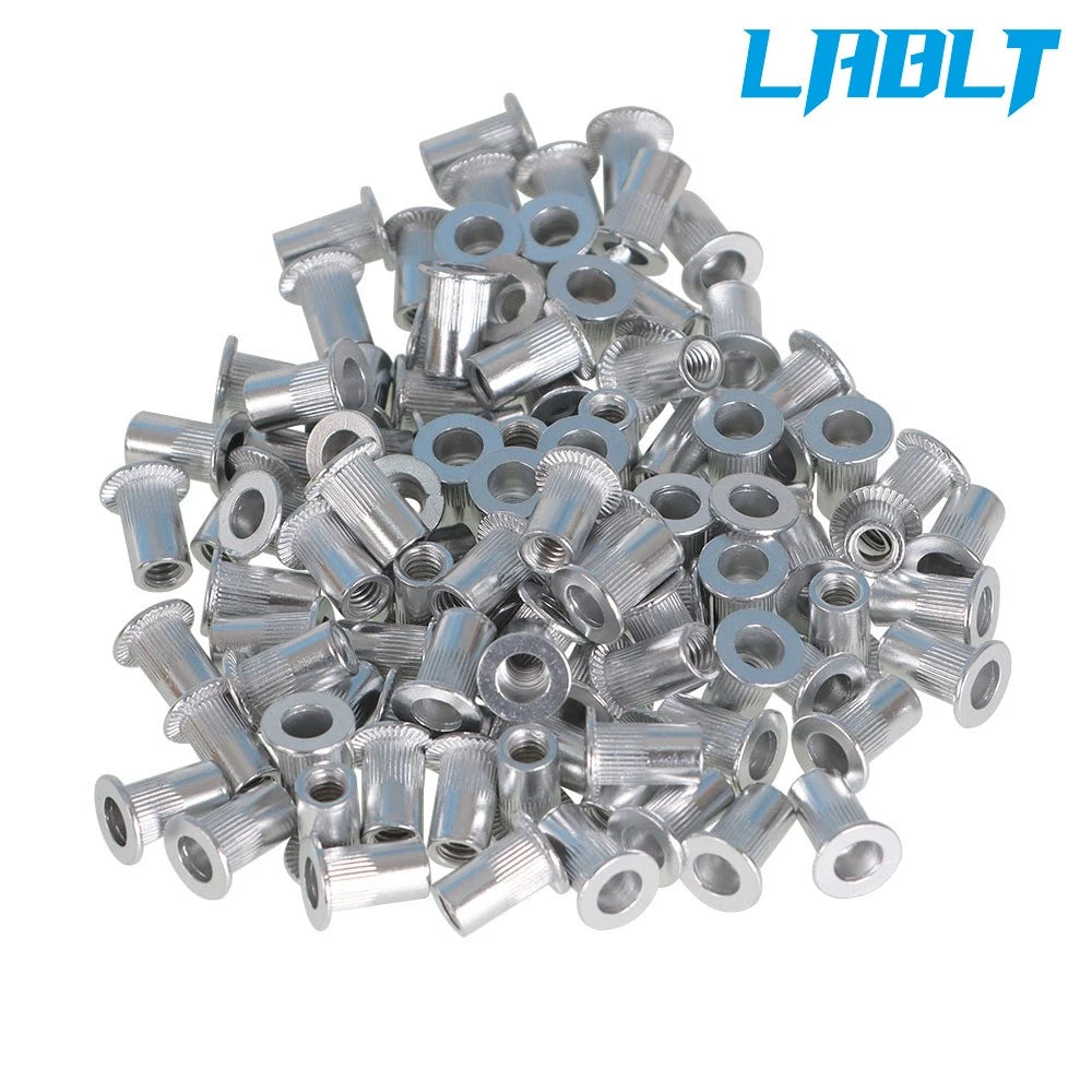 100-Pack Rivet Nutserts 8-32 Aluminum Flange Nut for Universal Applications