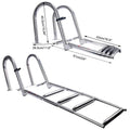 4 Step Telescoping Folding Boat Ladder for Marine Dock Yacht (Stainless Steel)