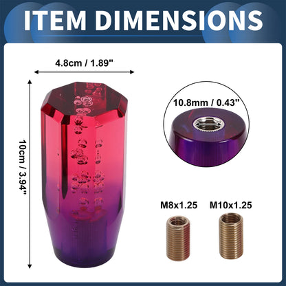 Set of 1 Gear Shift Knob with 2 Adapters for Universal Fit (10cm)