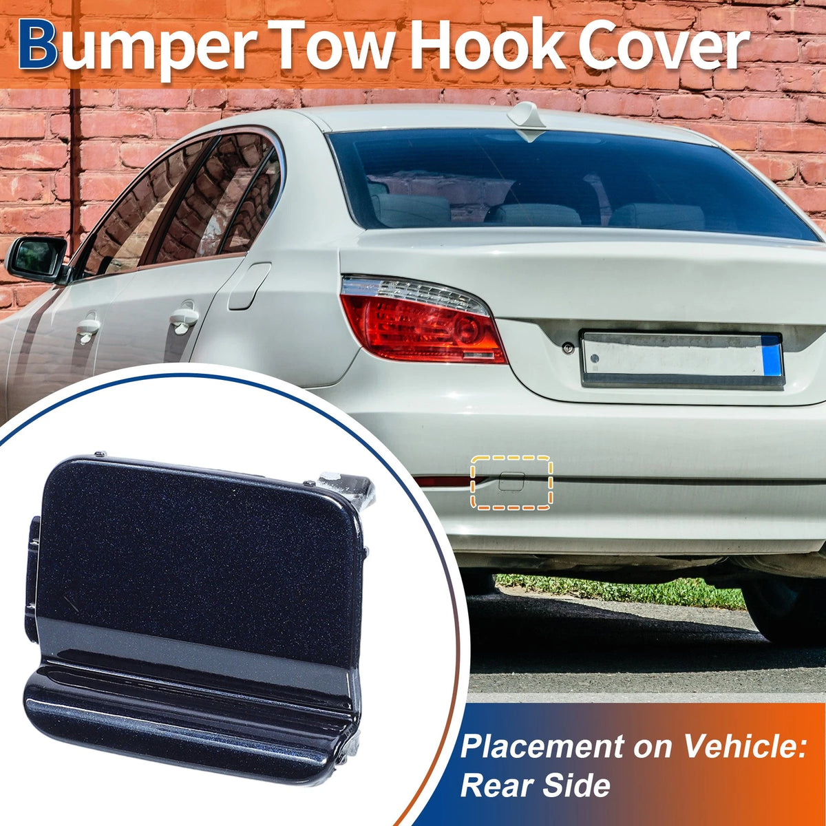 Rear Tow Hook Cover Replacement for BMW 528i 535i 550i (2008–2016)