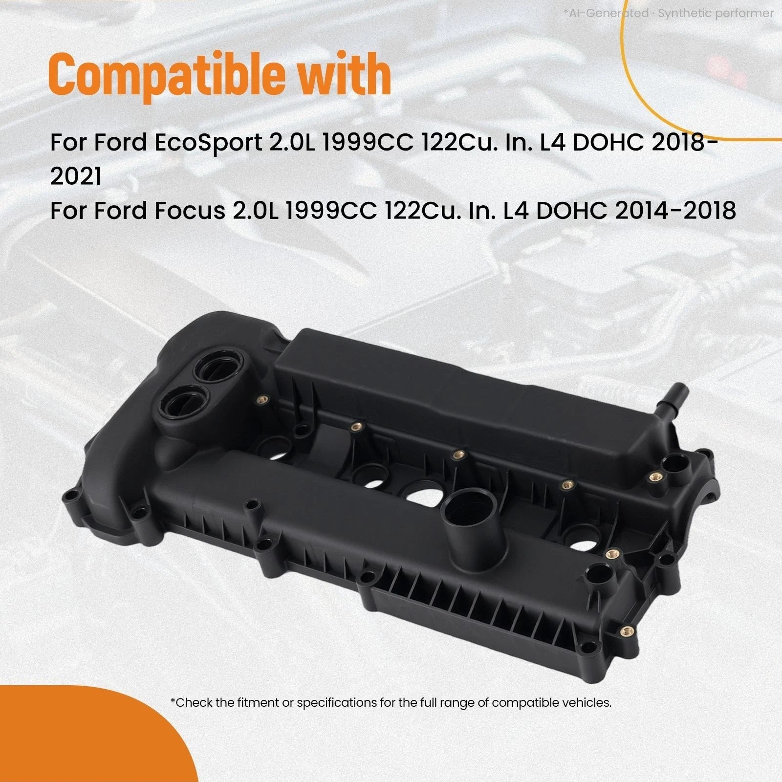 Engine Valve Cover for Ford Focus 2.0L DOHC (2014–2018) FM5Z6582E Plastic