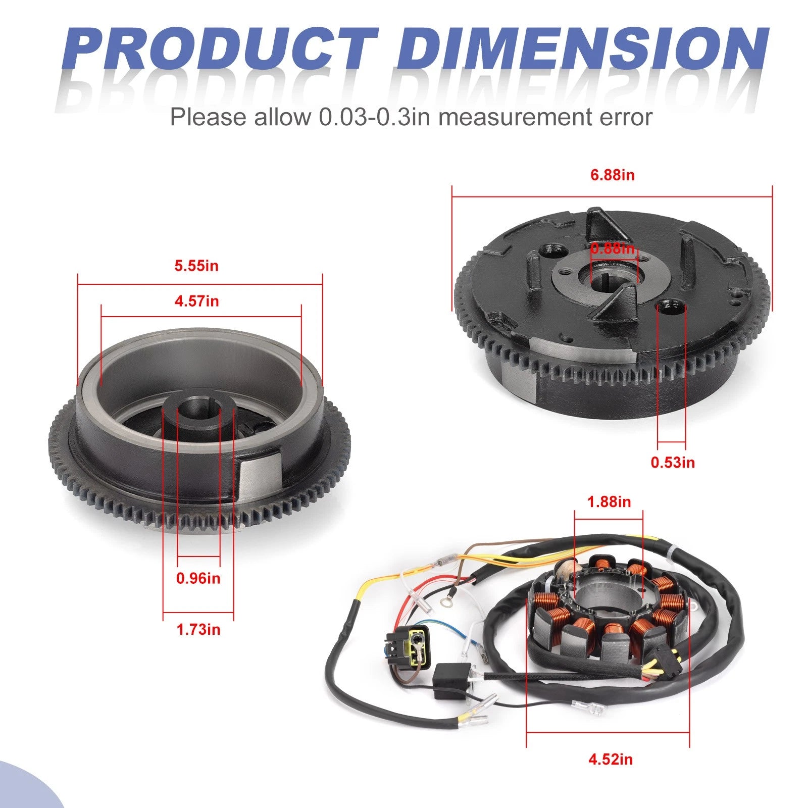 Magneto Rotor Flywheel & Stator for Polaris Ranger Magnum Scrambler Sportsman 500 (1996–2007)