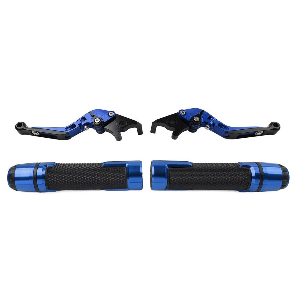 CNC Blue Extendable Brake Clutch Lever Handlebar Grip Set For Honda VFR1200/F