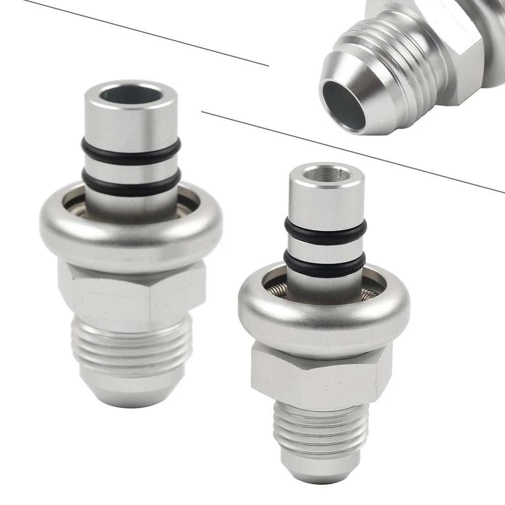 6AN 8AN Silver Straight Fuel Rail Fitting Adapter Kit for Ford Mustang (1986–1998)