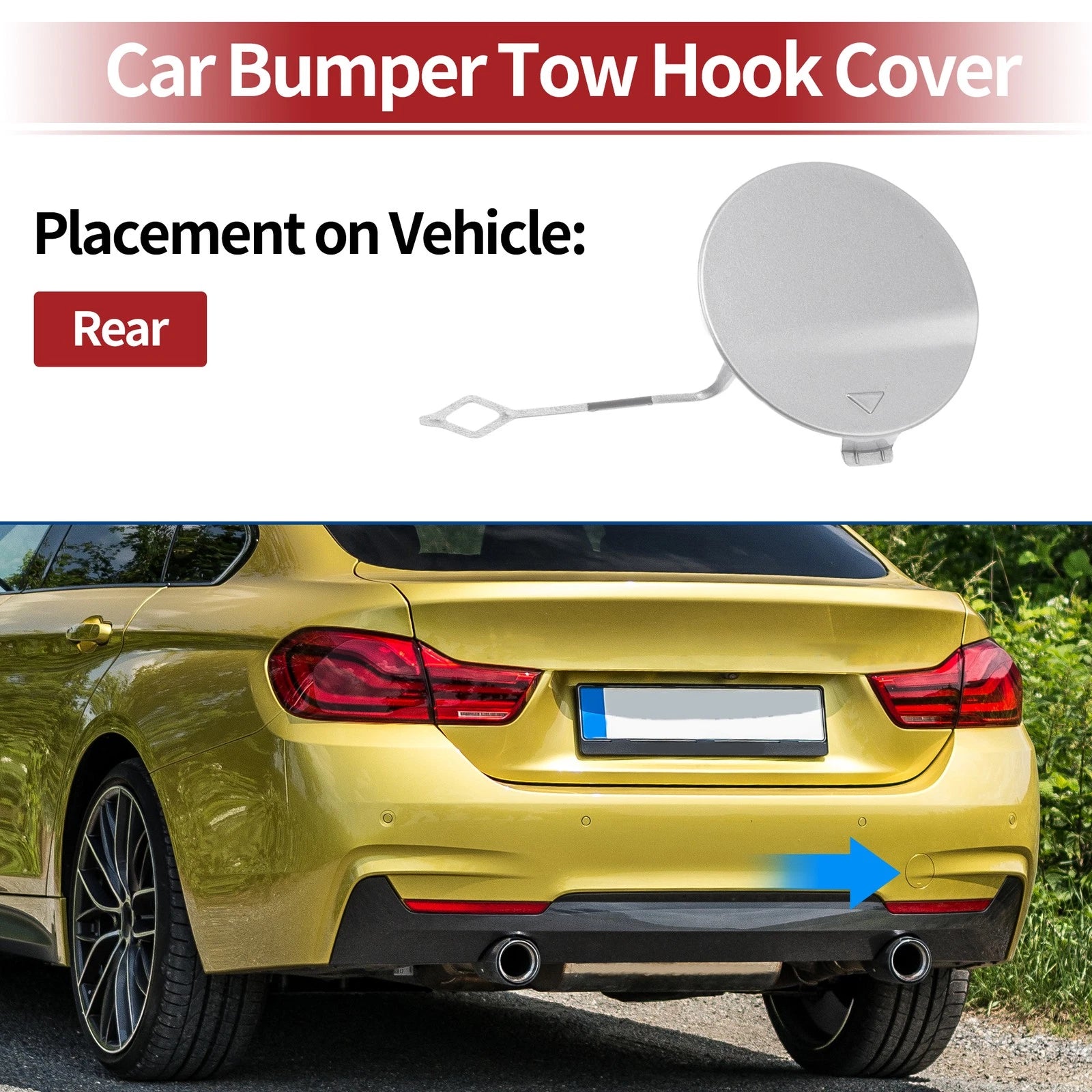 Rear Tow Hook Cover Replacement for BMW 428i (2014–2016)