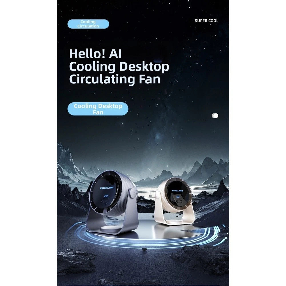 USB Rechargeable Desktop Fan with Wall Mount Bracket