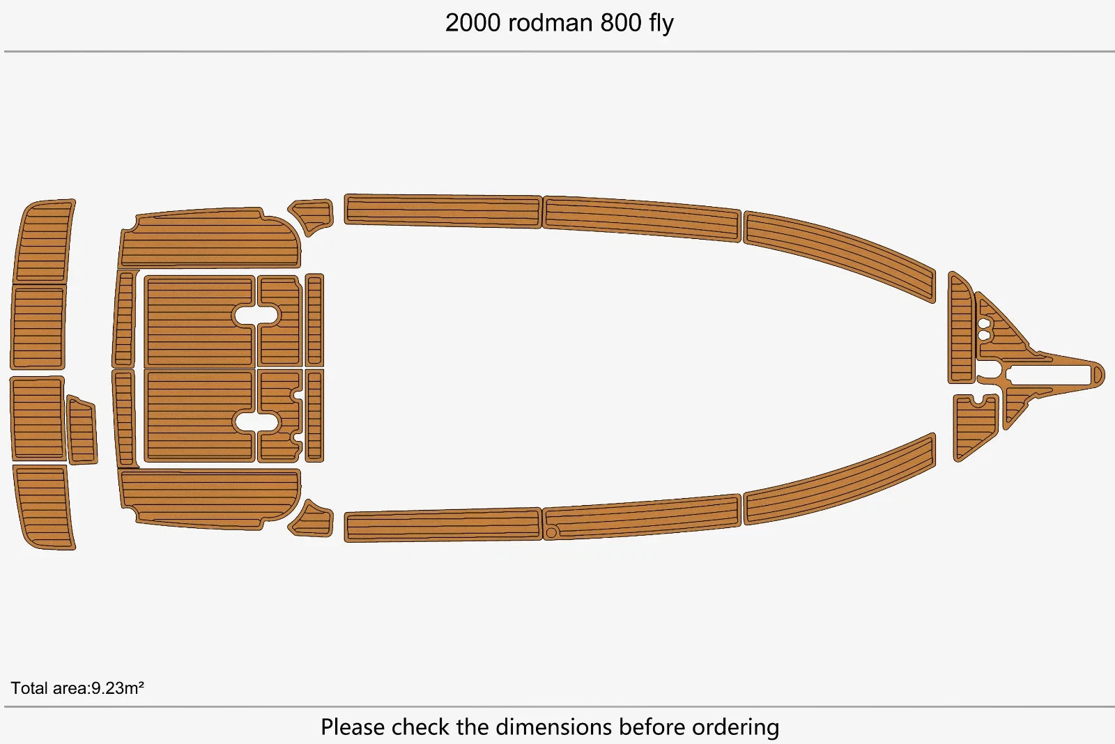 EVA Foam Teak Deck Floor Mat for Rodman 800 Fly (2000)