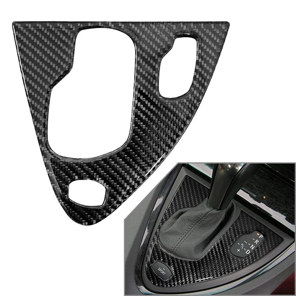 RHD Carbon Fiber Gear Shift Panel Cover for BMW 6 Series (2004–2010)