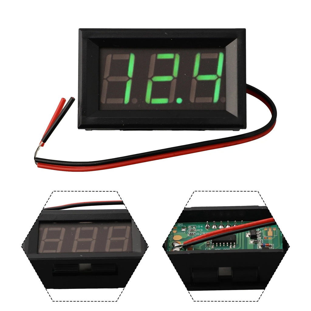 2X LED Voltmeter DC 4.5V-30V for Universal Applications