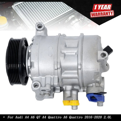 AC Compressor w/Clutch for Audi A4 (2017–2020) A4 Quattro (2017–2019) 2.0L L4