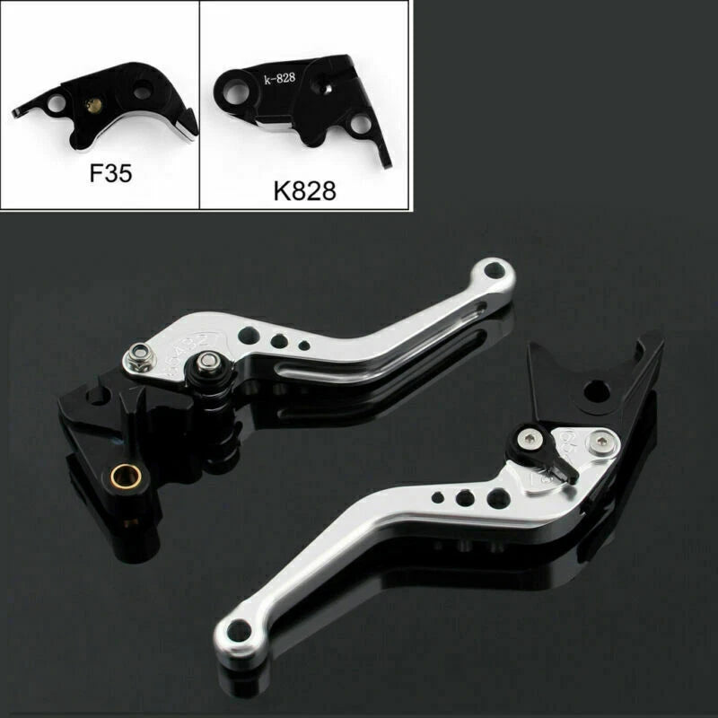 Short Brake Clutch Levers for Kawasaki ZX636R ZX6RR (2005–2006) T9 Silver