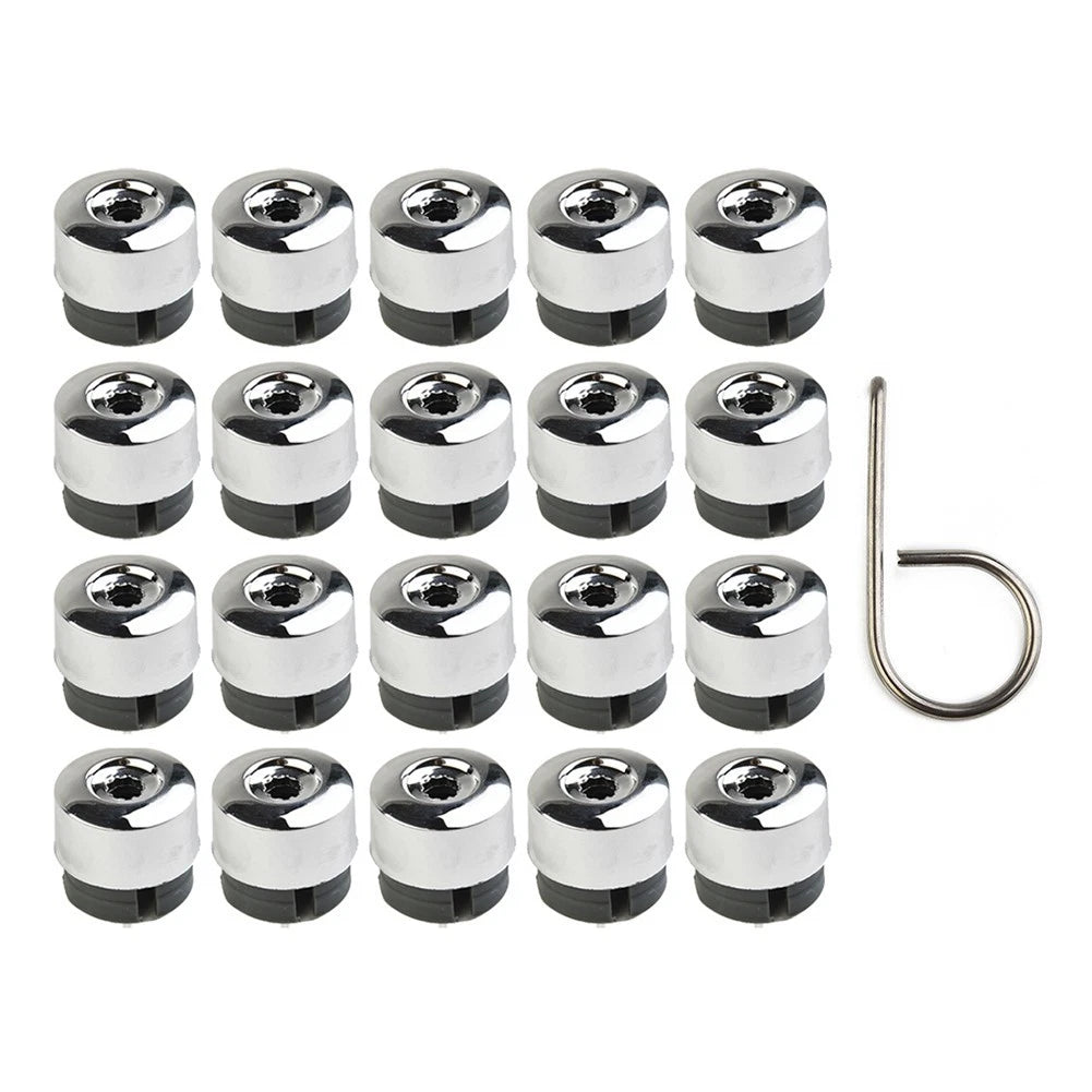 20X Electroplated Silver Tire Screw Caps for Audi Q7