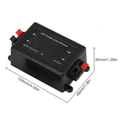 LED Light Dimmer 8A RF 433MHz Wireless Remote Controller DC 12V-24V