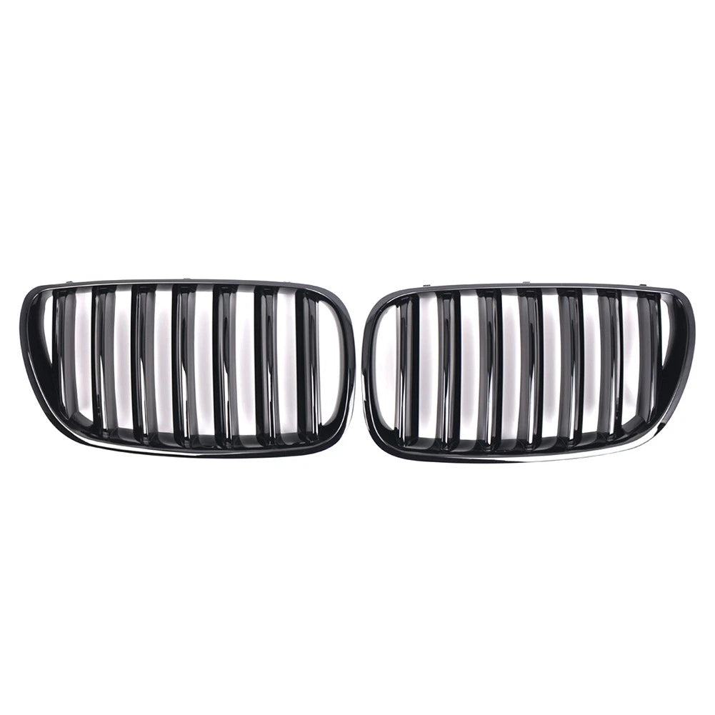 1 Pair Glossy Black Front Bumper Kidney Grille for BMW X3 E83 (2007–2010)