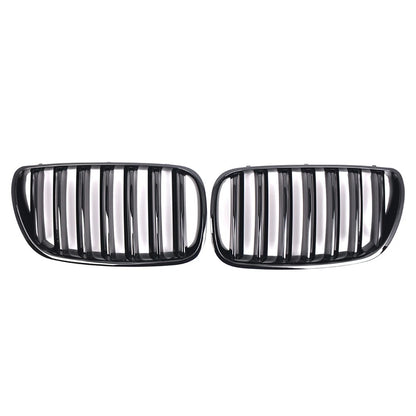 1 Pair Glossy Black Front Bumper Kidney Grille for BMW X3 E83 (2007–2010)
