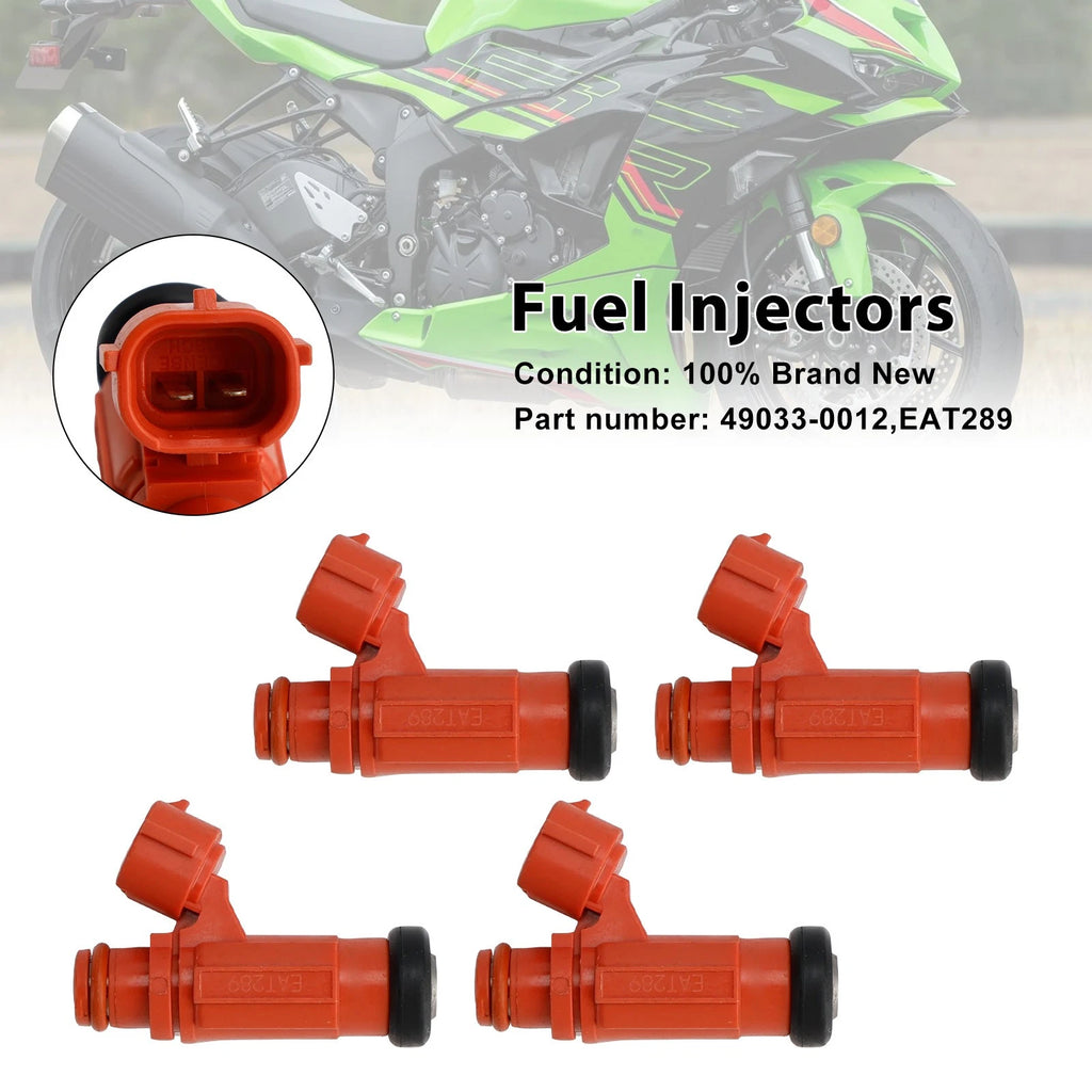 Set of 4 Fuel Injectors 49033-0012 for Kawasaki Ninja 1000 ZX-6R Z1000